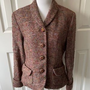 Doncaster gorgeous multi colored tweed jacket with exquisite jeweled buttons